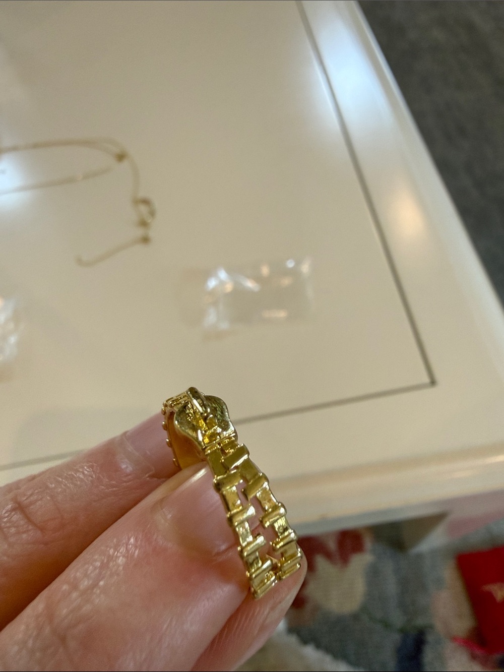 Melinda Maria Gold zipper ring size 9 - Picture 5 of 6